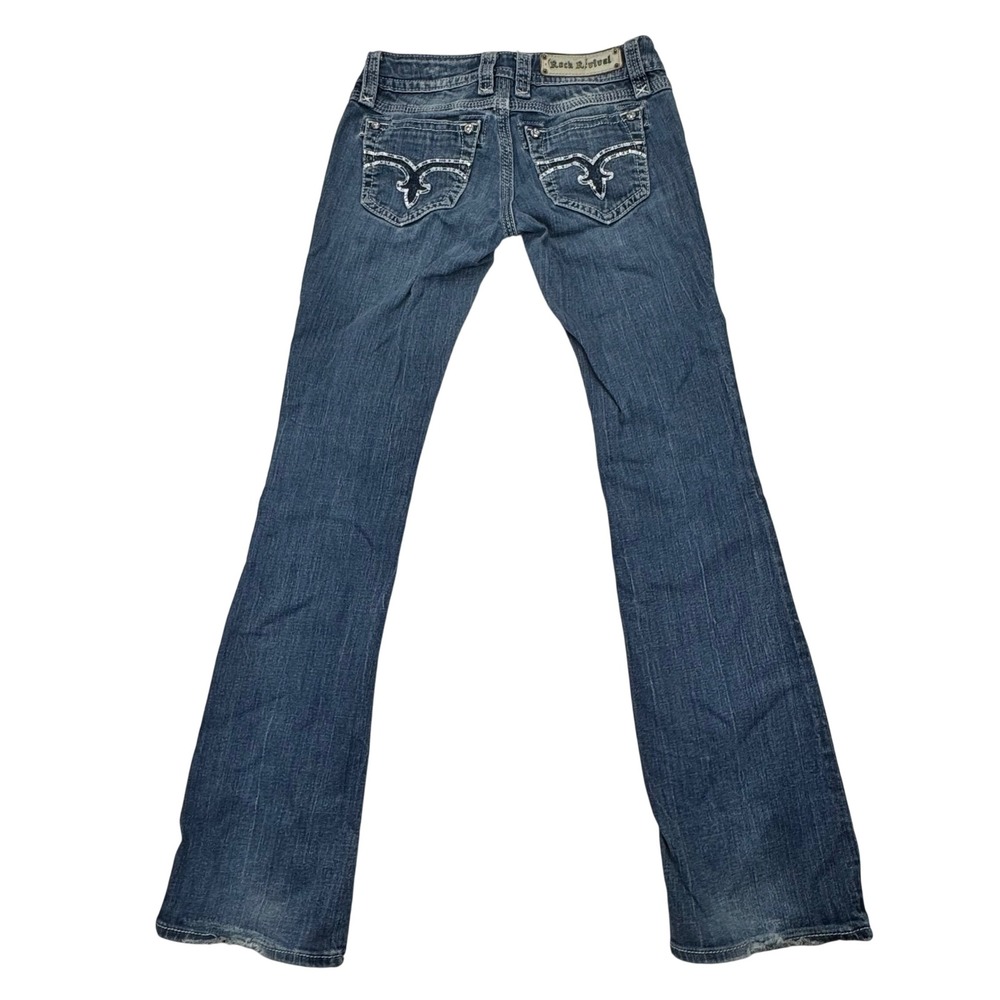 Rock Revival Erin B6 Bootcut Jeans Medium Wash Sequin Low Rise RJ8354B6
